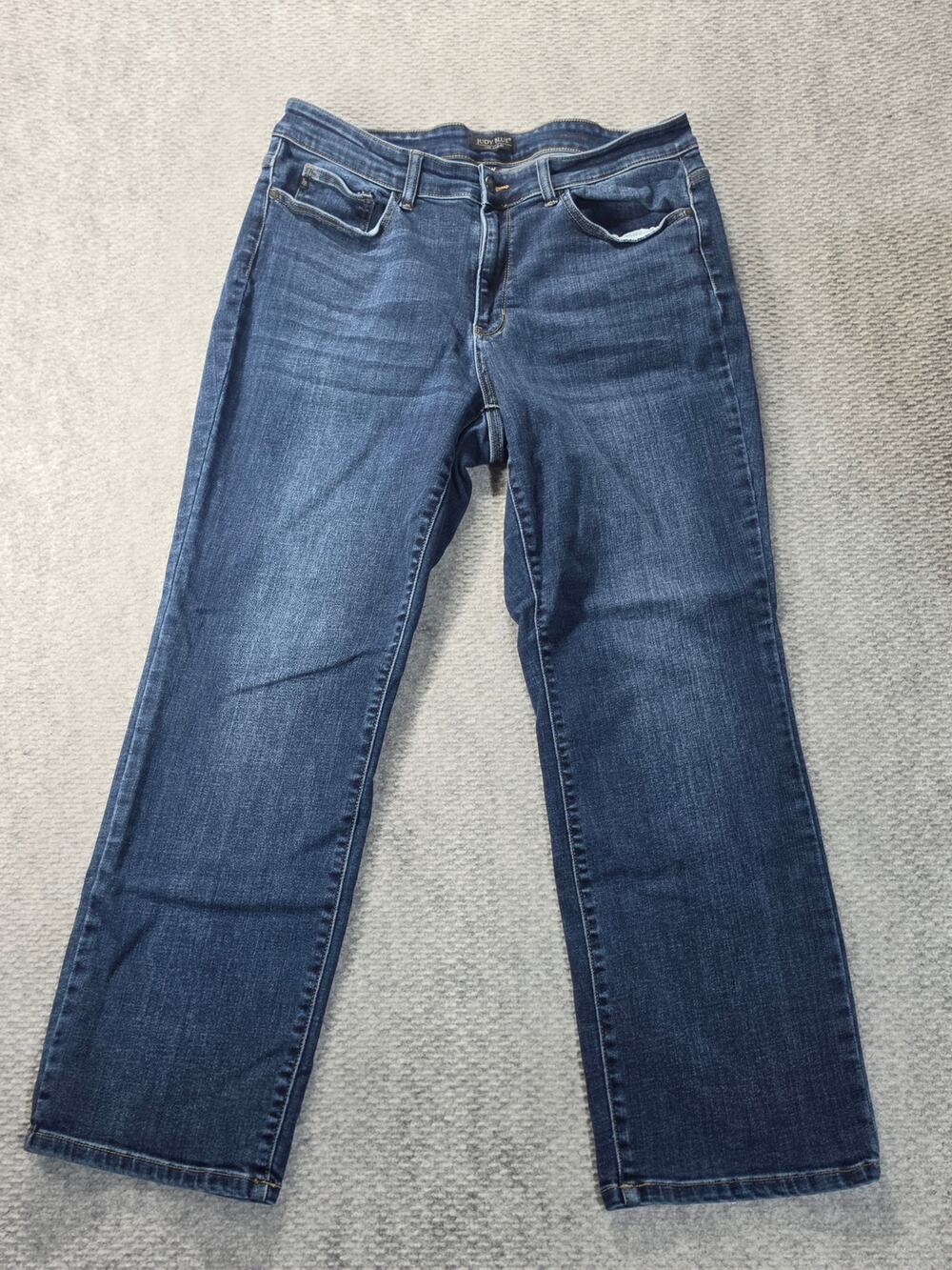 Judy Blue Jeans Womens 18W Blue Straight Leg Stretch Denim Dark Wash Stretch